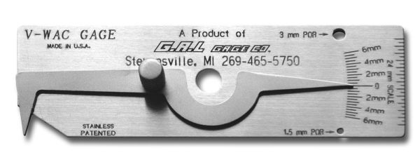 V-WAC GAUGE 1/64" TOL METRIC
