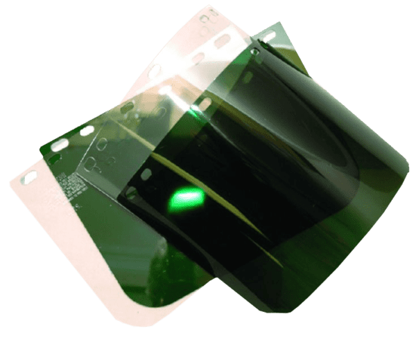 DARK GREEN 8 X 11 MOLDED FACESHIELD WINDOW